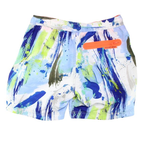 Page One Men's Vibrant Paint Splash Swim Trunks - Picture 2 of 6